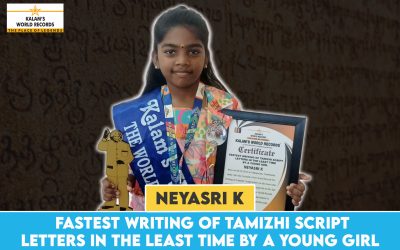 Fastest Writing of Tamizhi Script Letters in the Least Time by a Young Girl