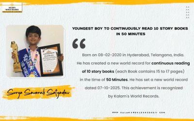 Youngest Boy to Continuously Read 10 Story Books in 50 Minutes