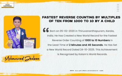 Fastest Reverse Counting by Multiples of Ten From 1000 to 10 by a Child