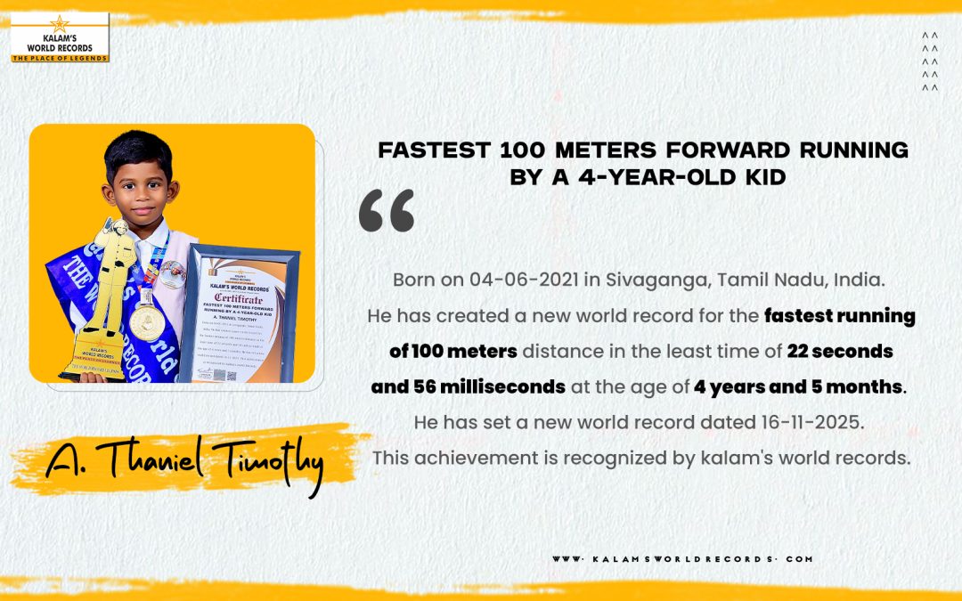 FASTEST 100 METERS FORWARD RUNNING BY A 4-YEAR-OLD KID