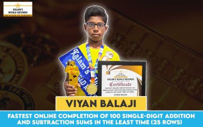 Fastest Online Completion of 100 Single-digit Addition and Subtraction Sums in the Least Time (25 Rows)