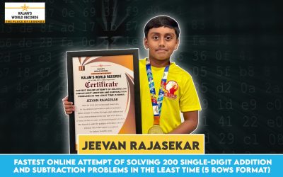Fastest Online Attempt of Solving 200 Single-digit Addition and Subtraction Problems in the Least Time (5 Rows Format)