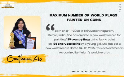 MAXIMUM NUMBER OF WORLD FLAGS PAINTED ON COINS