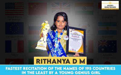 FASTEST RECITATION OF THE NAMES OF 195 COUNTRIES IN THE LEAST BY A YOUNG GENIUS GIRL
