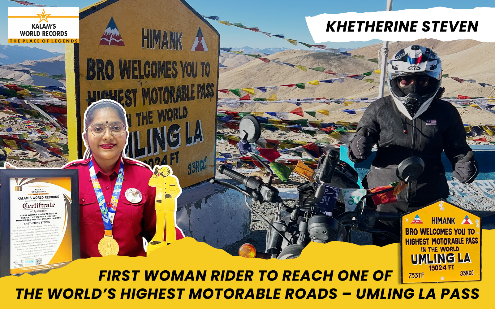 First Woman Rider to Reach One of the World’s Highest Motorable Roads ...