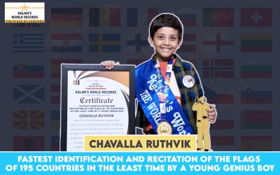 Fastest Identification and Recitation of the Flags of 195 Countries in the Least Time by a Young Genius Boy