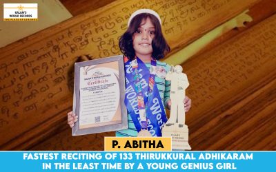 Fastest Reciting of 133 Thirukkural Adhikaram in the Least Time by a Young Genius Girl