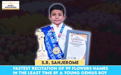 Fastest Recitation of 99 Flowers Names in the Least Time by a Young Genius Boy