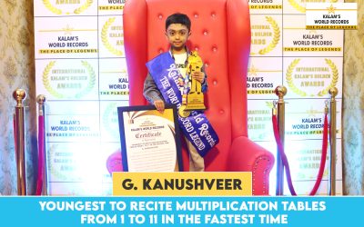 YOUNGEST TO RECITE MULTIPLICATION TABLES FROM 1 TO 11 IN THE FASTEST TIME
