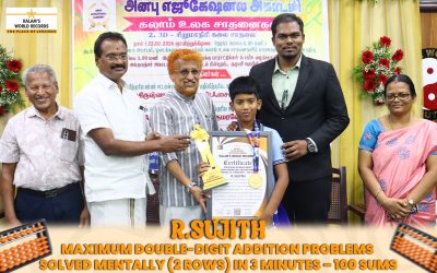 MAXIMUM DOUBLE-DIGIT ADDITION PROBLEMS SOLVED MENTALLY (2 ROWS) IN 3 MINUTES – 100 SUMS