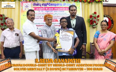 MAXIMUM DOUBLE-DIGIT BY SINGLE-DIGIT ADDITION PROBLEMS SOLVED MENTALLY (3 ROWS) IN 7 MINUTES – 100 SUMS