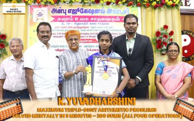 MAXIMUM TRIPLE-DIGIT ARITHMETIC PROBLEMS SOLVED MENTALLY IN 9 MINUTES – 200 SUMS (ALL FOUR OPERATIONS)