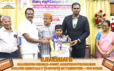 MAXIMUM SINGLE-DIGIT ADDITION PROBLEMS SOLVED MENTALLY (5 ROWS) IN 7 MINUTES – 100 SUMS