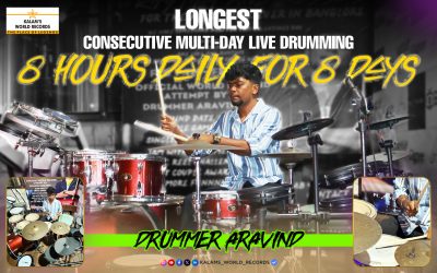 Longest Consecutive Multi-day High-endurance Live Drumming Performance 8 Hours Daily for 8 Consecutive Days