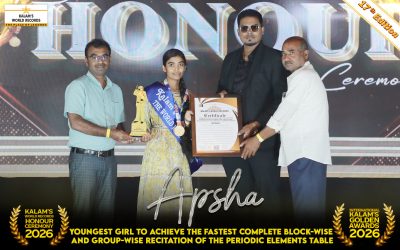 Youngest Girl to Achieve the Fastest Complete Block-wise and Group-wise Recitation of the Periodic Elements Table