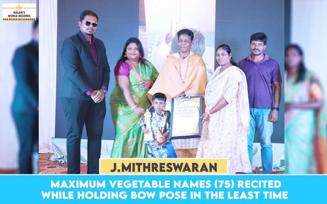 Maximum Vegetable Names (75) Recited While Holding Bow Pose in the Least Time
