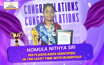 100 Flashcards Identified in the Least Time With Blindfold