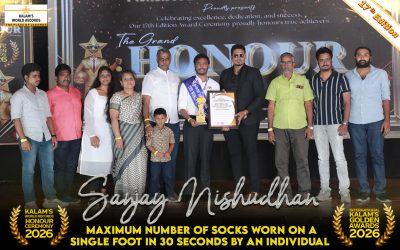 Maximum Number of Socks Worn on a Single Foot in 30 Seconds by an Individual