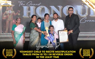 YOUNGEST CHILD TO RECITE MULTIPLICATION TABLES FROM 10 TO 1 IN REVERSE ORDER IN THE LEAST TIME