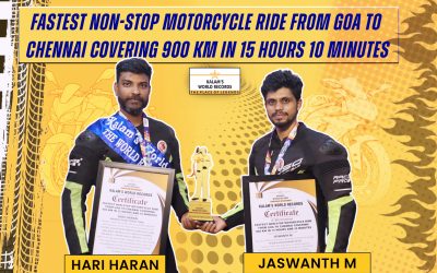 Fastest Non-stop Motorcycle Ride From Goa to Chennai Covering 900 Km in 15 Hours 10 Minutes