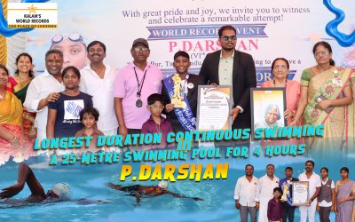 LONGEST DURATION CONTINUOUS SWIMMING IN A 25-METRE SWIMMING POOL FOR 4 HOURS