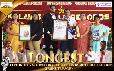 Longest Continuous Motivational Talk Chain by 60 School Teachers (1 Minute Each)