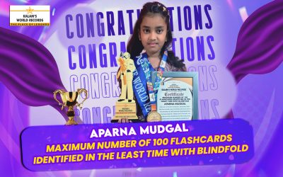 MAXIMUM NUMBER OF 100 FLASHCARDS IDENTIFIED IN THE LEAST TIME WITH BLINDFOLD