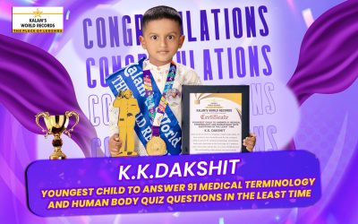 Youngest Child to Answer 91 Medical Terminology and Human Body Quiz Questions in the Least Time