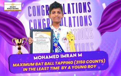 Maximum Bat Ball Tapping (3150 Counts) in the Least Time by a Young Boy