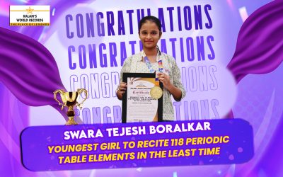YOUNGEST GIRL TO RECITE 118 PERIODIC TABLE ELEMENTS IN THE LEAST TIME