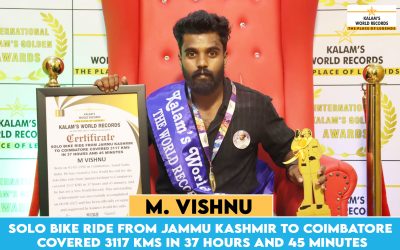 SOLO BIKE RIDE FROM JAMMU KASHMIR TO COIMBATORE COVERED 3117 KMS IN 37 HOURS AND 45 MINUTES
