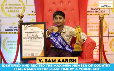 IDENTIFIED AND RECITED THE MAXIMUM NUMBER OF COUNTRY FLAG NAMES IN THE LEAST TIME BY A YOUNG BOY