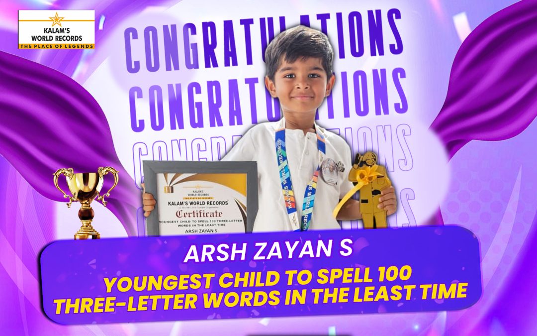 YOUNGEST CHILD TO SPELL 100 THREE-LETTER WORDS IN THE LEAST TIME