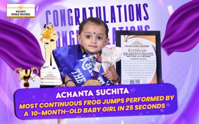 MOST CONTINUOUS FROG JUMPS PERFORMED BY A 10-MONTH-OLD BABY GIRL IN 25 SECONDS