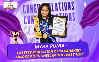 Fastest Recitation of 23 Sanskrit Shlokas (106 Lines) in  the Least Time