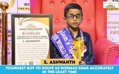 Youngest Boy to Solve 45 Bodmas Sums Accurately in the Least Time