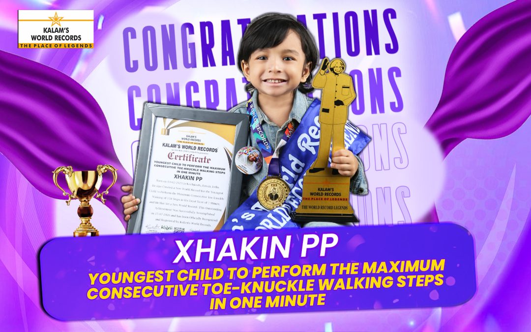 YOUNGEST CHILD TO PERFORM THE MAXIMUM CONSECUTIVE TOE-KNUCKLE WALKING STEPS IN ONE MINUTE