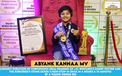 Longest Duration of Continuous Oral Reading of J.k. Rowling’s Harry Potter and the Sorcerer’s Stone (Book 1) Non-stop in India in 4 Hours & 35 Minutes by a Young Genius Kid