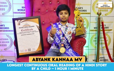 Longest Continuous Oral Reading of a Hindi Story by a Child – 1 Hour 1 Minute