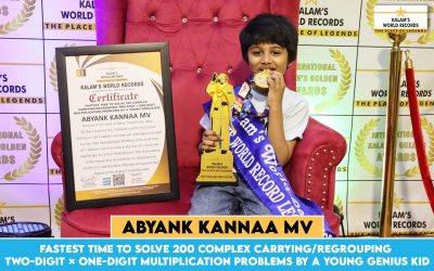 Fastest Time to Solve 200 Complex Carrying/Regrouping Two-digit × One-digit Multiplication Problems by a Young Genius Kid