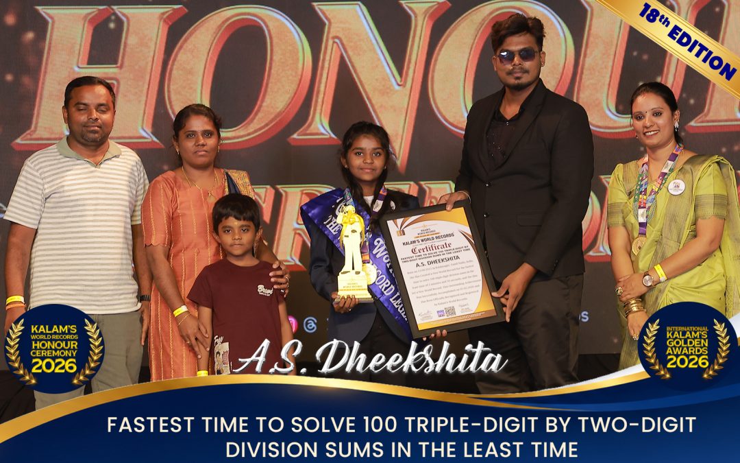 Fastest Time to Solve 100 Triple-digit by Two-digit Division Sums in the Least Time