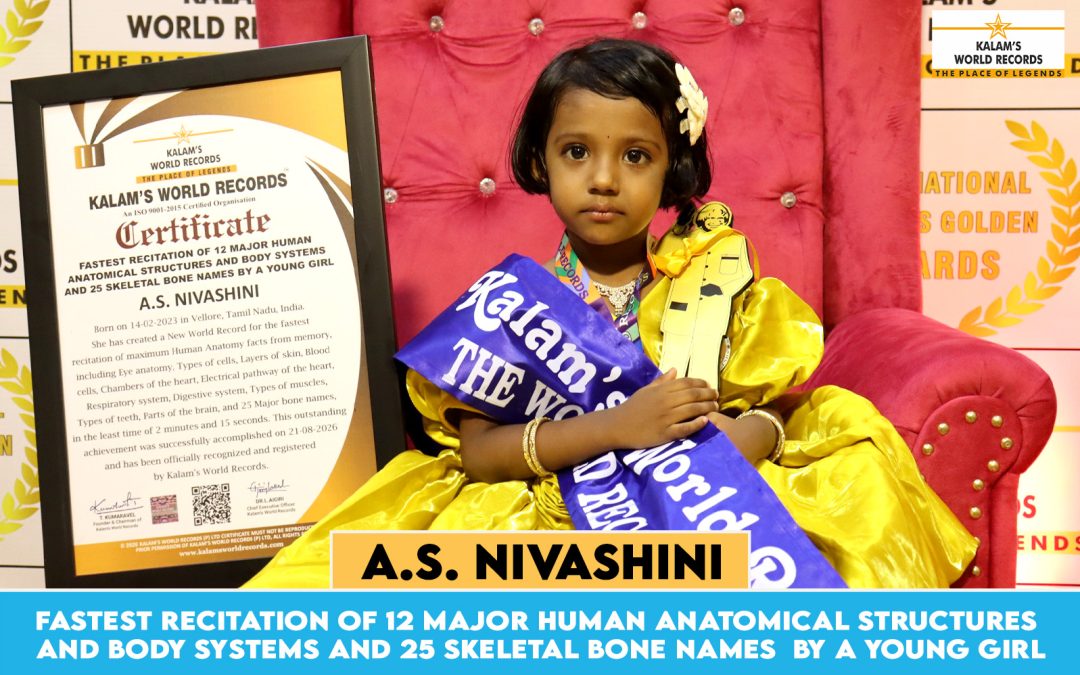 Fastest Recitation of 12 Major Human Anatomical Structures and Body Systems and 25 Skeletal Bone Names  by a Young Girl