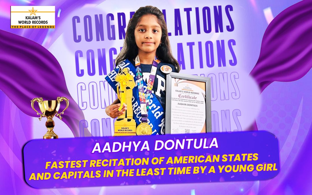 Fastest Recitation of American States and Capitals in the Least Time by a Young Girl