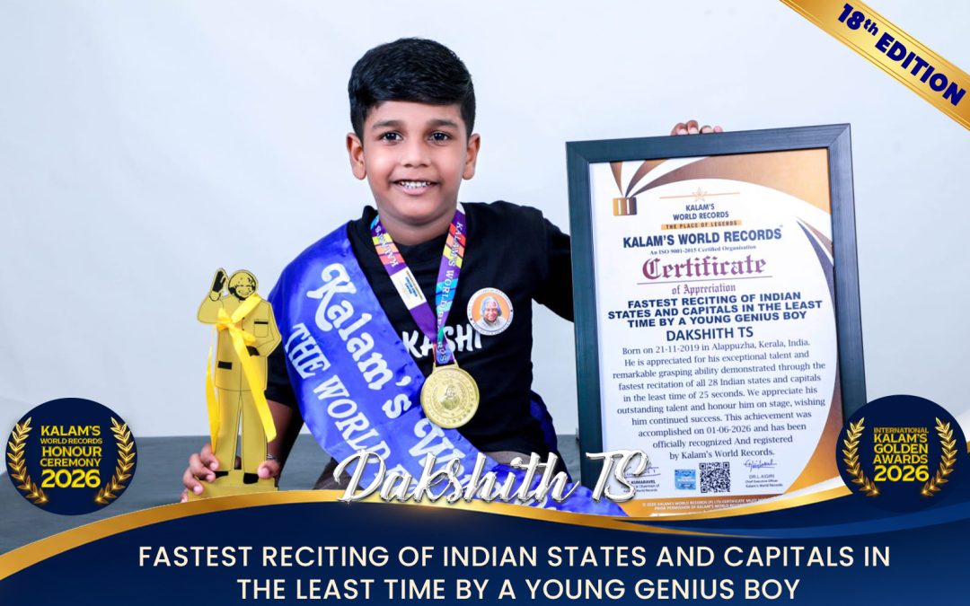 Fastest Reciting of Indian States and Capitals in the Least Time by a Young Genius Boy