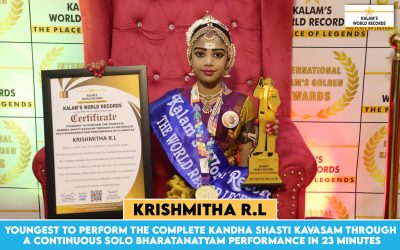 Youngest to Perform the Complete Kandha Shasti Kavasam Through a Continuous Solo Bharatanatyam Performance in 23 Minutes