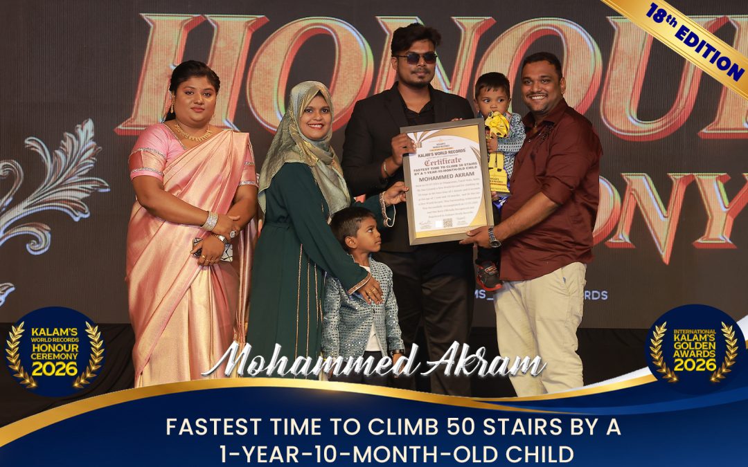Fastest Time to Climb 50 Stairs by a 1-year-10-month-old Child