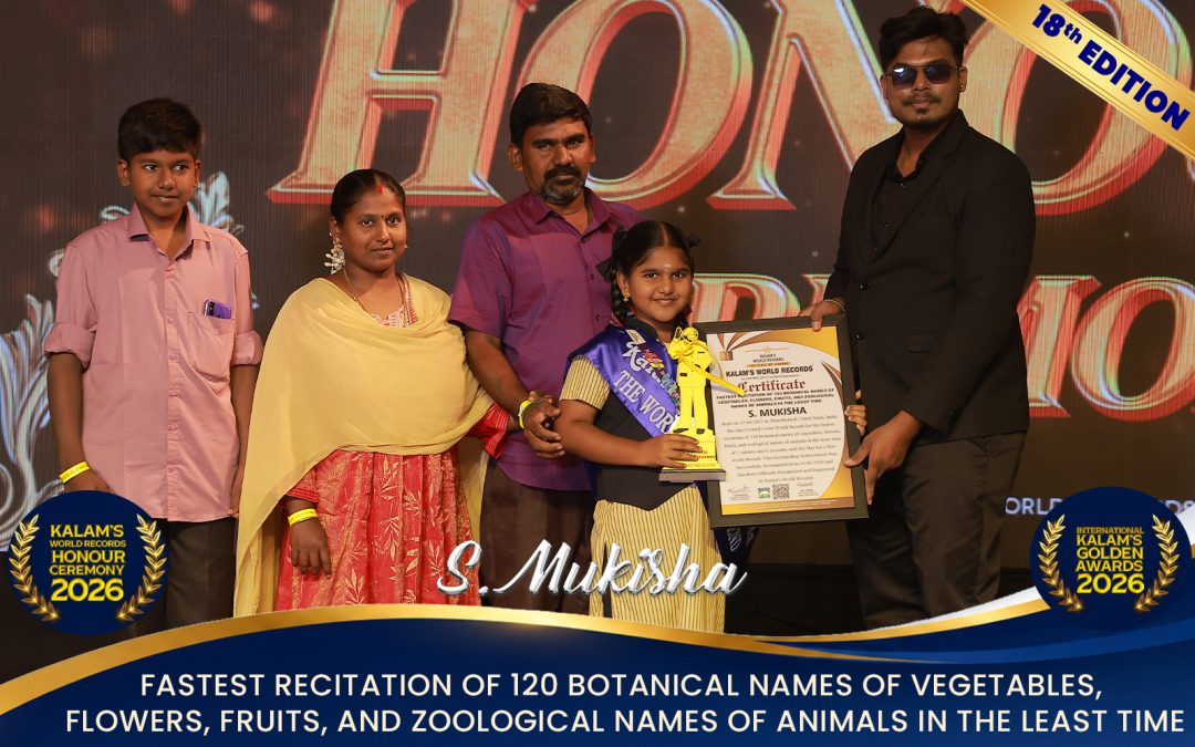Fastest Recitation of 120 Botanical Names of Vegetables, Flowers, Fruits, and Zoological Names of Animals in the Least Time
