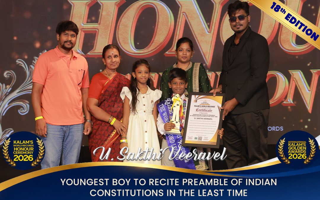 Youngest Boy to Recite Preamble of Indian Constitutions in the Least Time