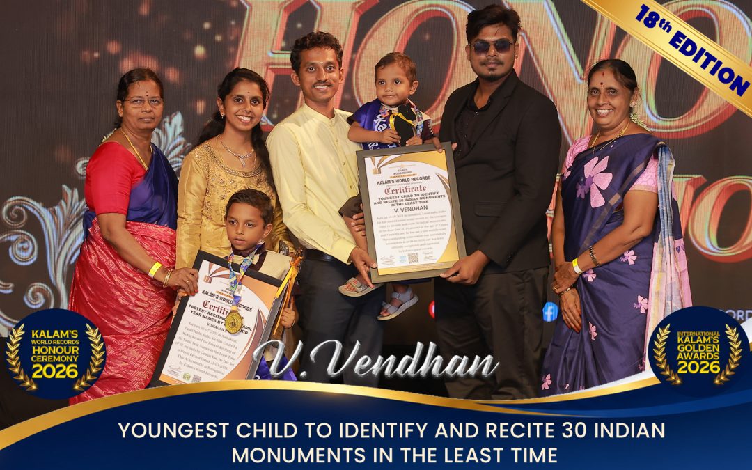 Youngest  Child to Identify and Recite 30 Indian Monuments in the Least Time