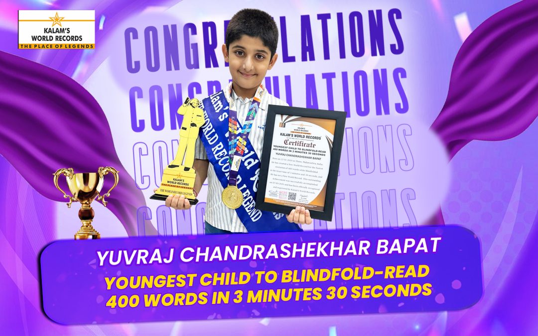 Youngest Child to Blindfold-read 400 Words in 3 Minutes 30 Seconds